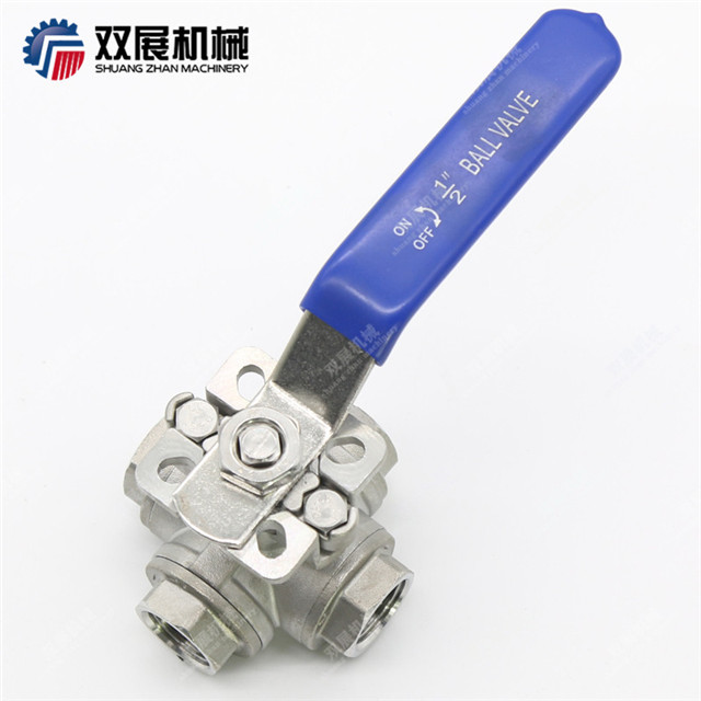 Four Way Threaded Ball Valve Multi-ports Stainless Steel 304 316L