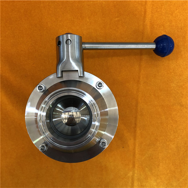 Sanitary SS Tri Clamp Ball Valve Butterfly Type PTFE Valve Seat