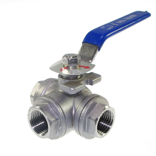 Stainless Steel 3-Way T Port Ball Valve 1000WOG