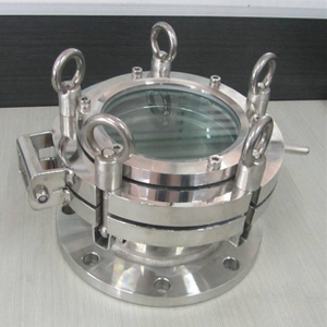 Sanitary 4inch Round Flange Sight Glass Manhole with Nut Ring