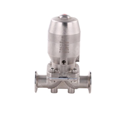 Stainless Steel Pneumatic Actuated Hygienic Diaphragm Valve with Tri-Clamp Ends