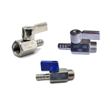 Stainless Steel On/Off Manual Ball Valves with Barbed Fittings