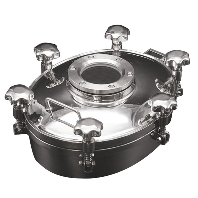 Sanitary Stainless Steel Pressure Oval Tank Sight Glass Manhole Cover 