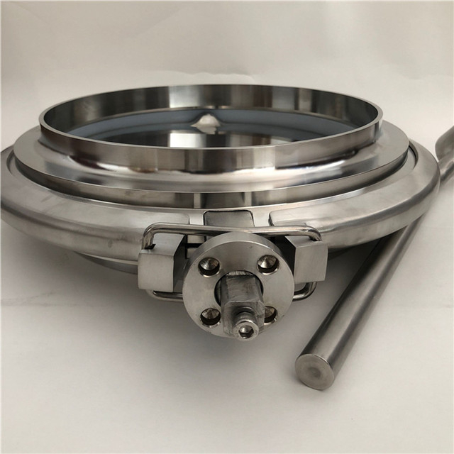 Stainless Steel Manual Hygienic Powder Butterfly Valve Butt Welded Ends ...