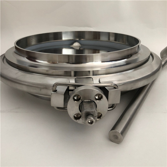 Stainless Steel Manual Hygienic Powder Butterfly Valve Butt Welded Ends
