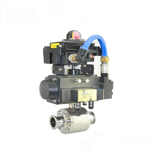 2-Way Stainless Steel Automated Hygienic Ball Valve w/ Limit Switch