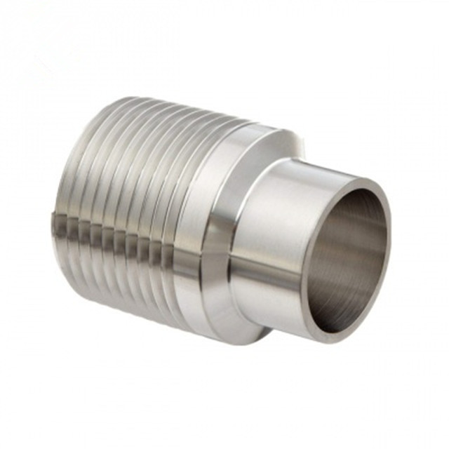 Sanitary MPT Fitting Butt Welded NPT Male Adapter