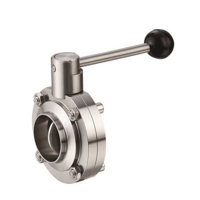 Hygienic Manual Butterfly Valve Stainless Steel 304/316L Weld to Weld