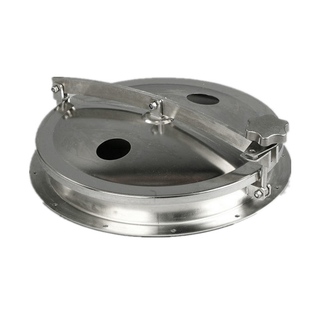 Sanitary Stainless Steel Non-pressure Round Tank Manhole Cover with Holes